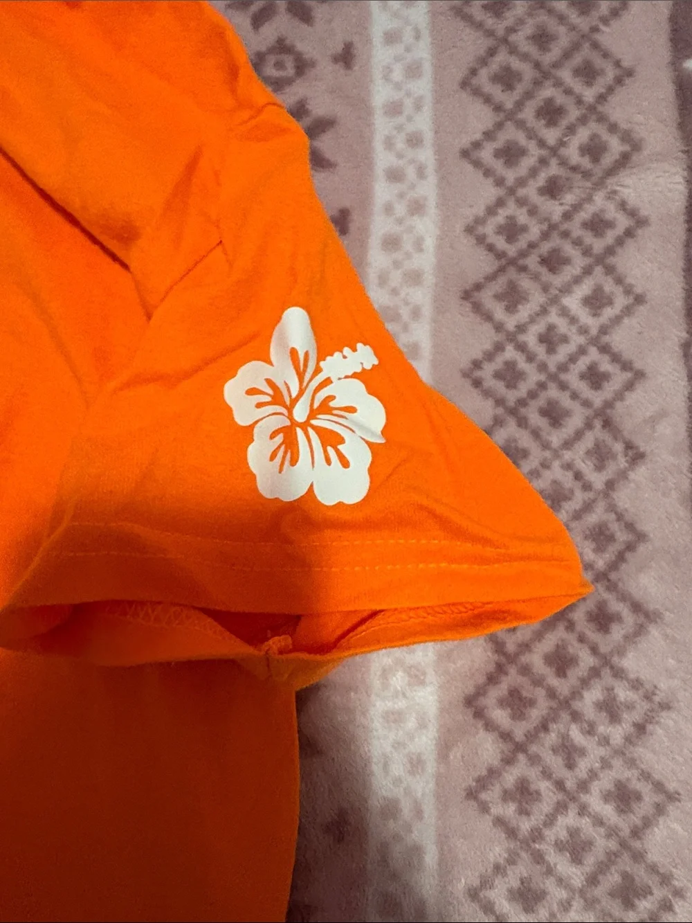 Gildan Orange Kids' Tee with White Aloha Shaka Graphic